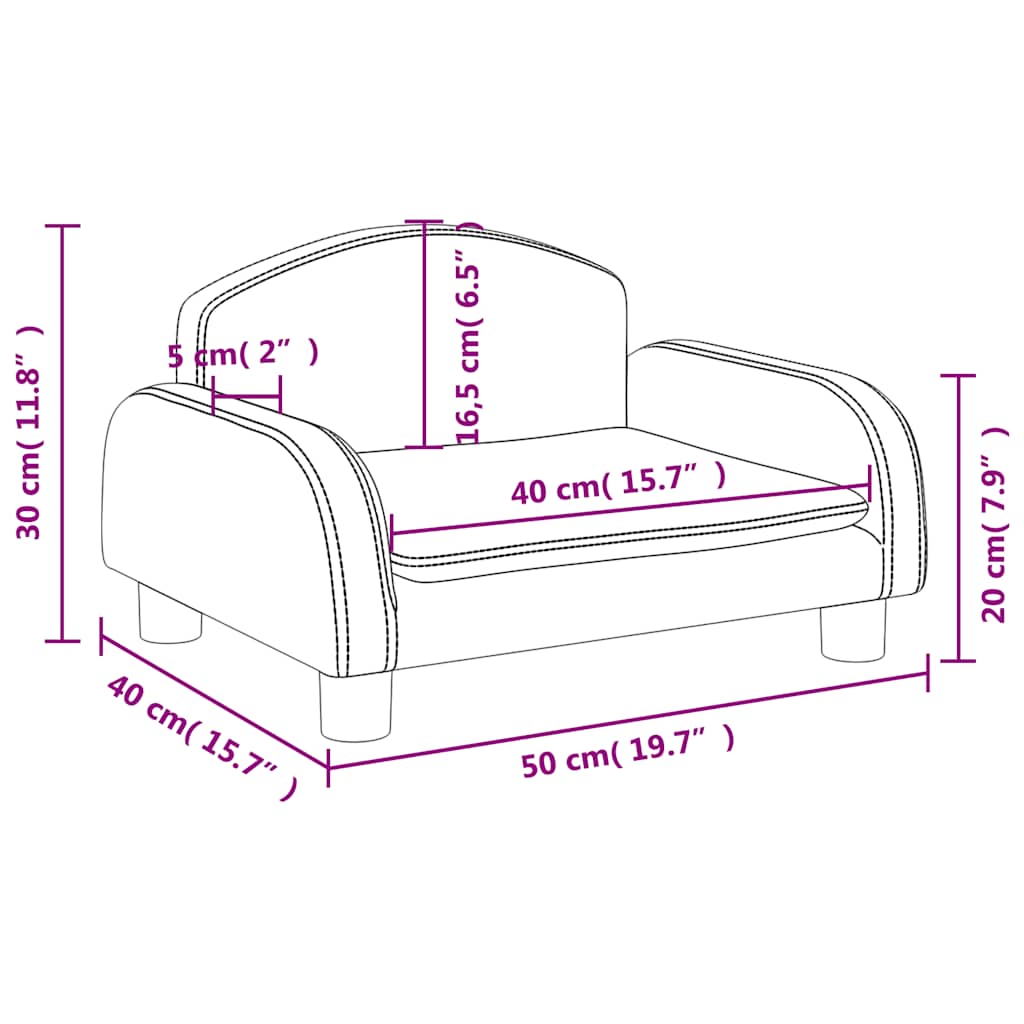 Vidaxl Sofa Dla Dzieci, Brązowa, 50X40X30 Cm, Sztuczna Skóra