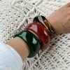 Ingemark 3 Styles Vintage Irregular Glossy Resin Acrylic Bracelets for Women New Trend Boho Wide Bangles Y2K Jewelry Accessories