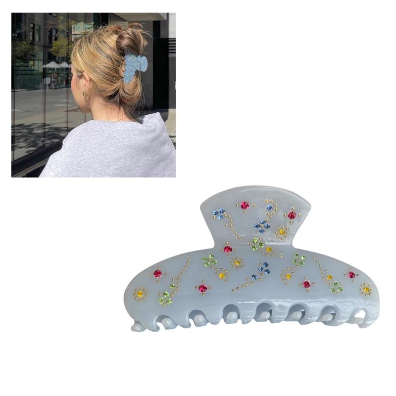 Hair Claws Rhinestones Flower Shark Clip for Female Teens Girl Hair Shaping Clip