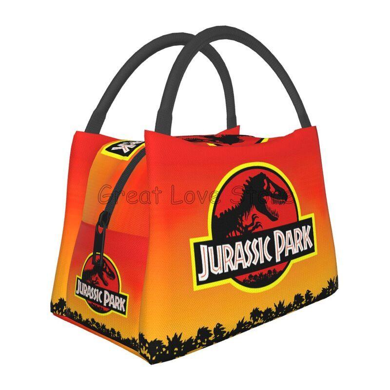 Jurassic Park Print Thermal Lunch Bag Unisex Portable Insulated Cooler Bento Tote Bag for Picnic Work Reusable Packed Lunch Box