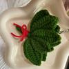 Woven Keychain Handmade Pomelo Leaf Design Lucky Charm Keychain Hand-Crocheting Decorative