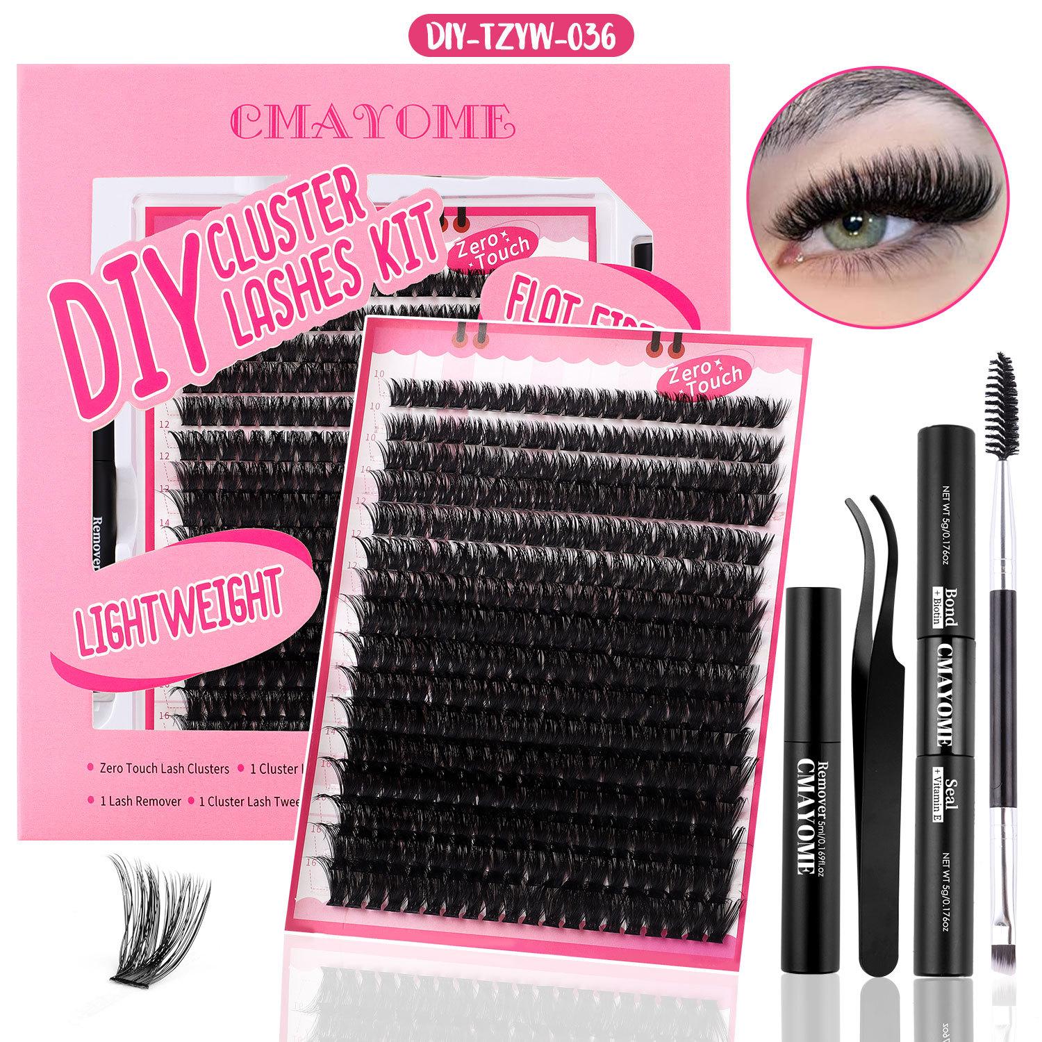 

False Eyelash Set, Single Cluster Of Hot Melt Hair, Dense Curled D-Curved 10-16Mm Eyelashes