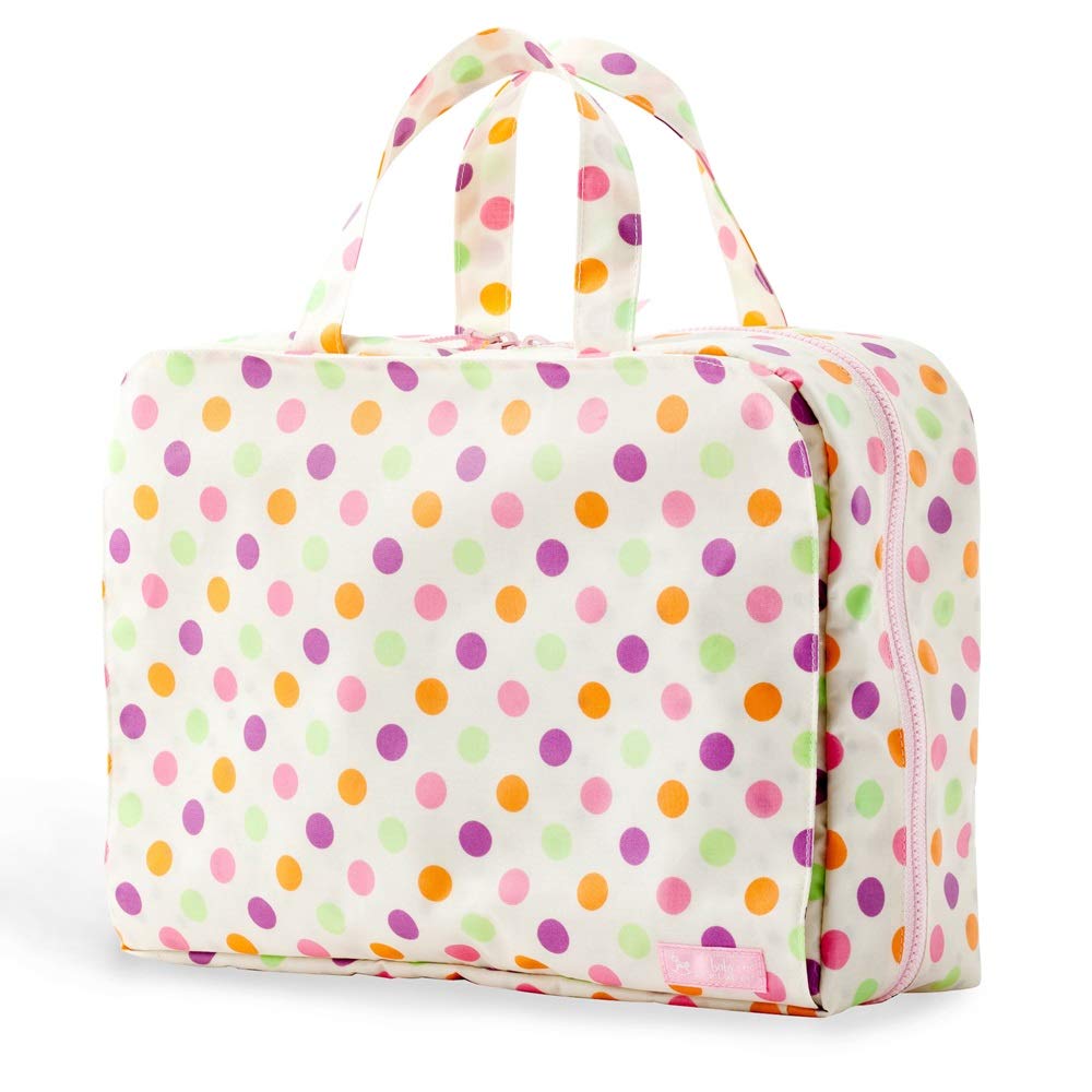 COLORFUL CANDY STYLE Diaper Pouch for Diaper Changes and Made In Colorful and Cute Large Dot Design B1501200 (Square) Outings, Japan, (Off-White)