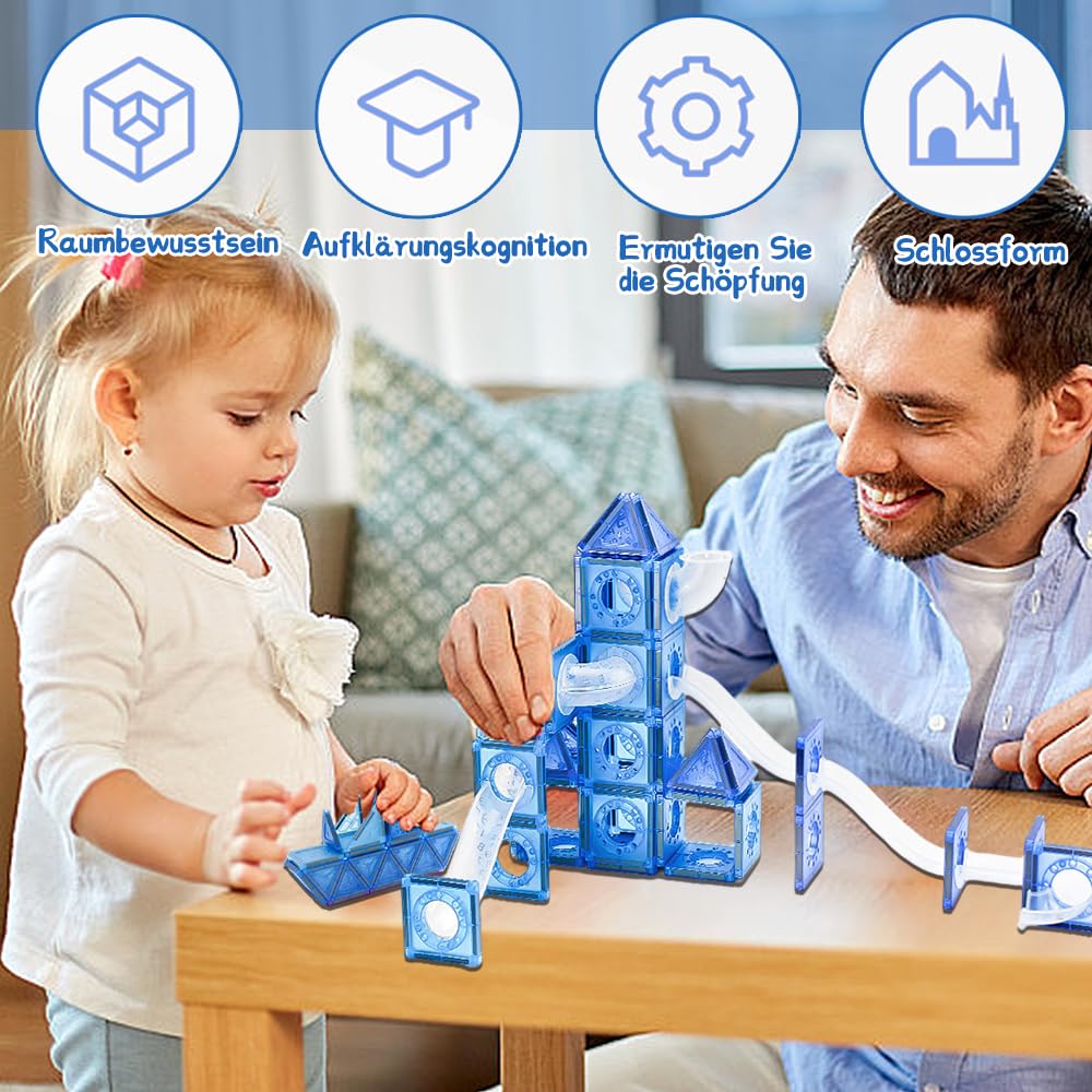 Magnetic Blocks 65PCS, Educational Building Blocks, STEM Toys for Kids, Creative Indoor Play Gift