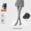 Graue Baumwoll-Leggings: Warme, dicke, gerippte Schlank-Strumpfhosen für Herbst & Winter