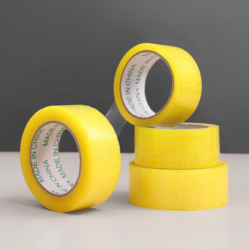 100 Meters Transparent Tape High Viscosity Is Not Easy To Break Large Yellow Tape Express Packaging Box with Sealing Tape