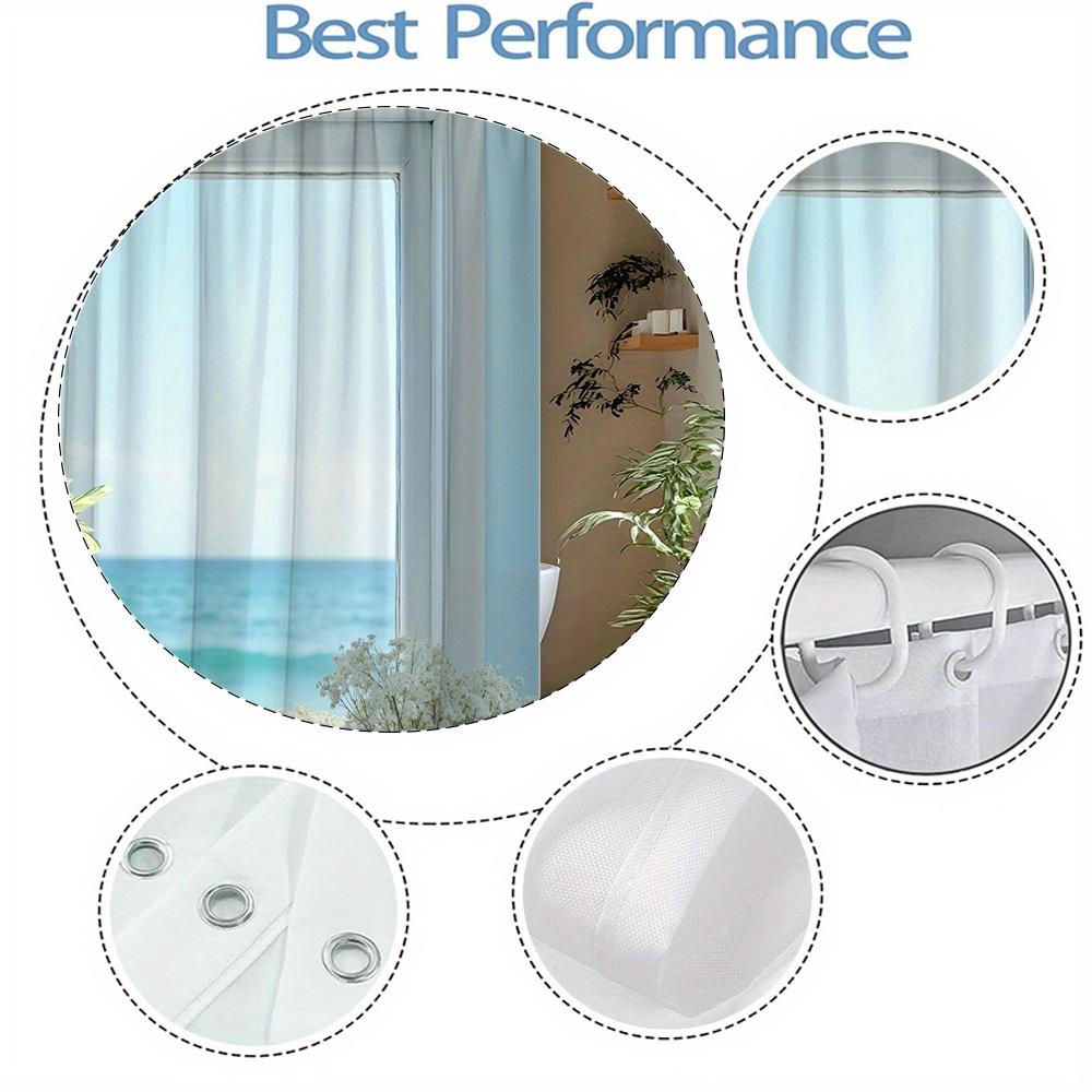 Ocean View Beach Window Shower Curtain Machine Washable All Season Waterproof Privacy Protection Coastal Design Summer 12 Hooks