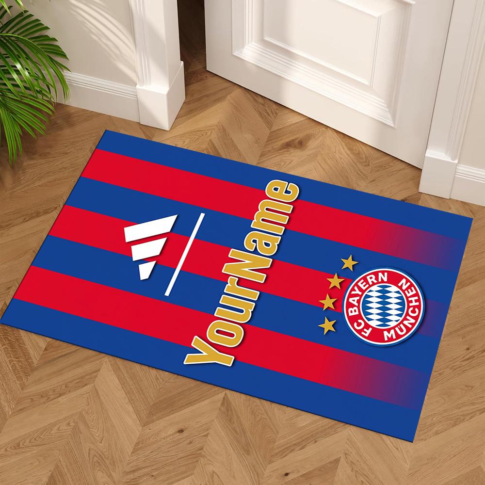 Bayern Munich Customize Your Name Carpet Perfect for Hallway Dining Room Game Room Playrooms Anti-slip Rug Decorate Offices