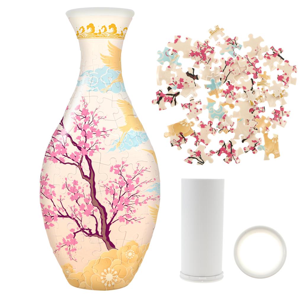 Unique Puzzle Vase Decorative Puzzle Flower Vase 160 Pieces of 3D Puzzles Urn for Adults Housewarming Home Decoration