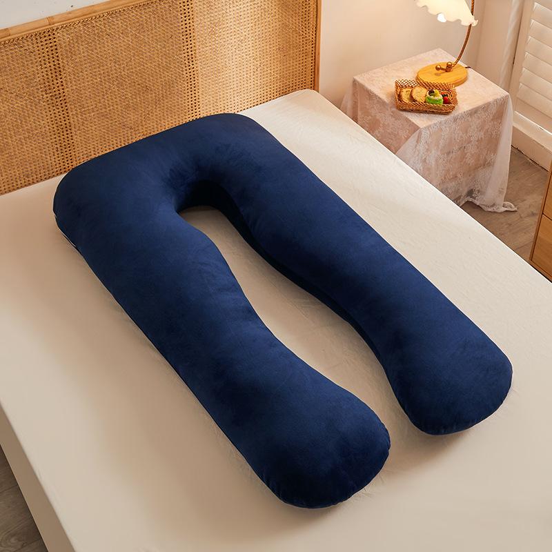 U-Shaped Cotton Pregnancy Pillow – Washable Side Sleeper Cushion for Safe Sleep