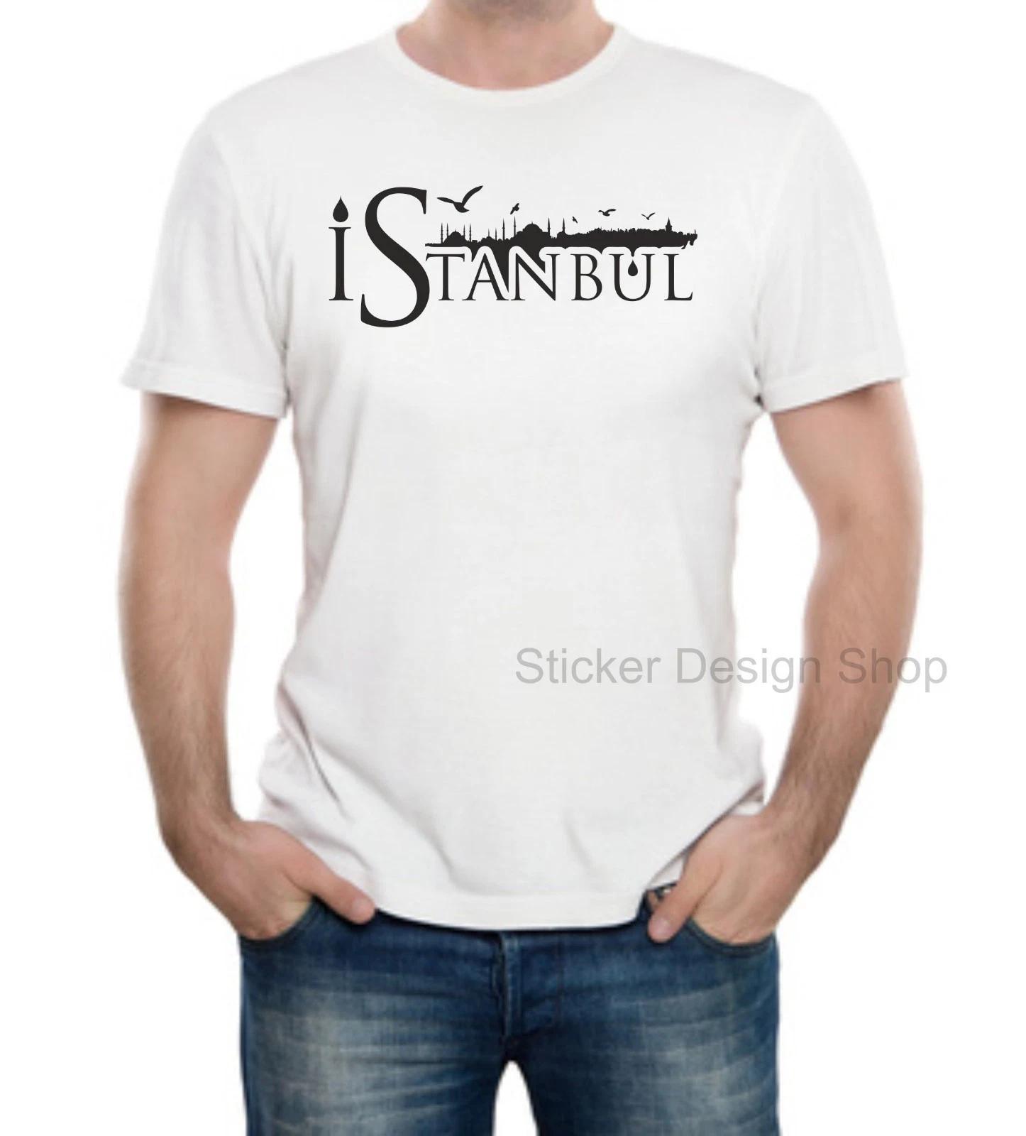 Istanbul T-Shirt Print Cotton Fruit of The Loom Türkiye White 4XL