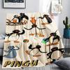 1 Stück PINGU Aufdruck Flanelldecke, Hohe Qualität für alle Jahreszeiten, Heimdekoration, Wärme und Komfort, Perfekt für Weihnachtsgeschenke