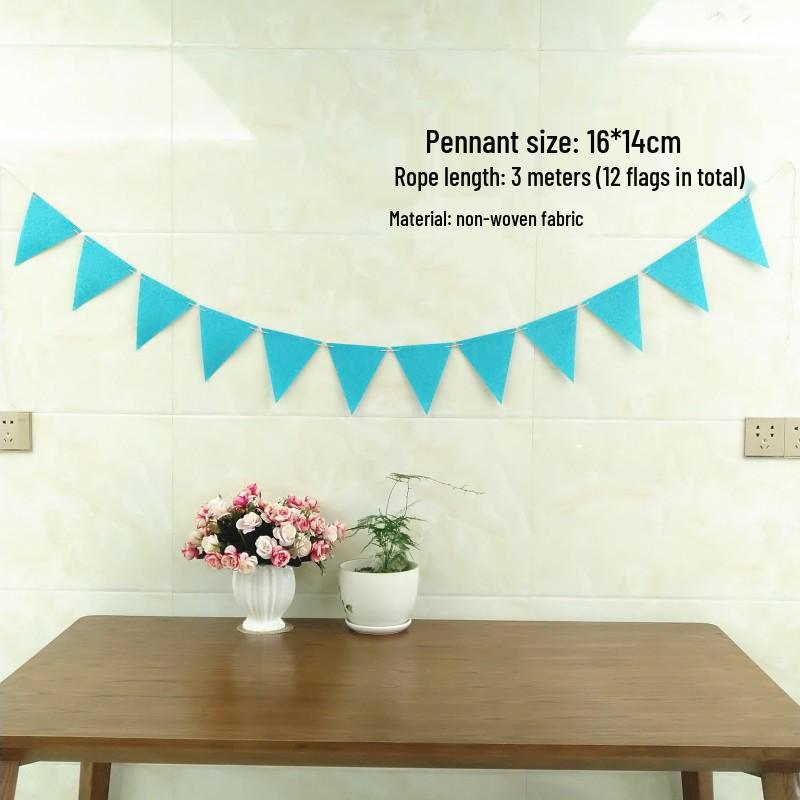 Retro Mori Brown Non-woven Kindergarten Decoration Pennant – Colorful Outdoor Birthday Flag String