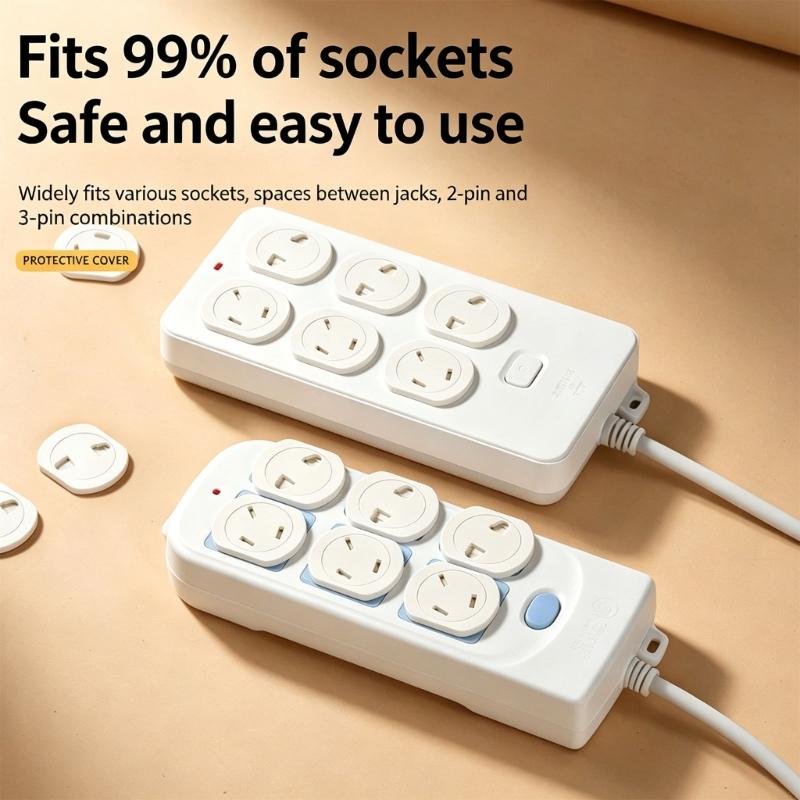 10Pcs Socket Protector Plastic Plugs with Closing Design Safety Outlet Plug Covers For Electrical Power Outlets M4YD