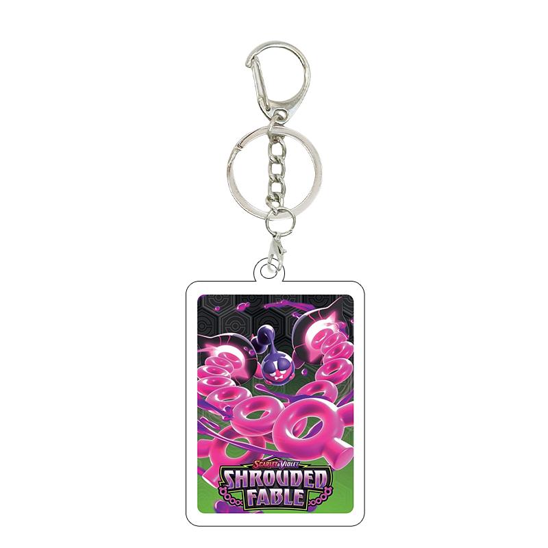 Anime Cartoon Gengar Psyduck Mew Bulbasaur Anime Game Characters Acrylic Pendant PKM Ptcg Decor Key Chain Ring for Fans Gifts