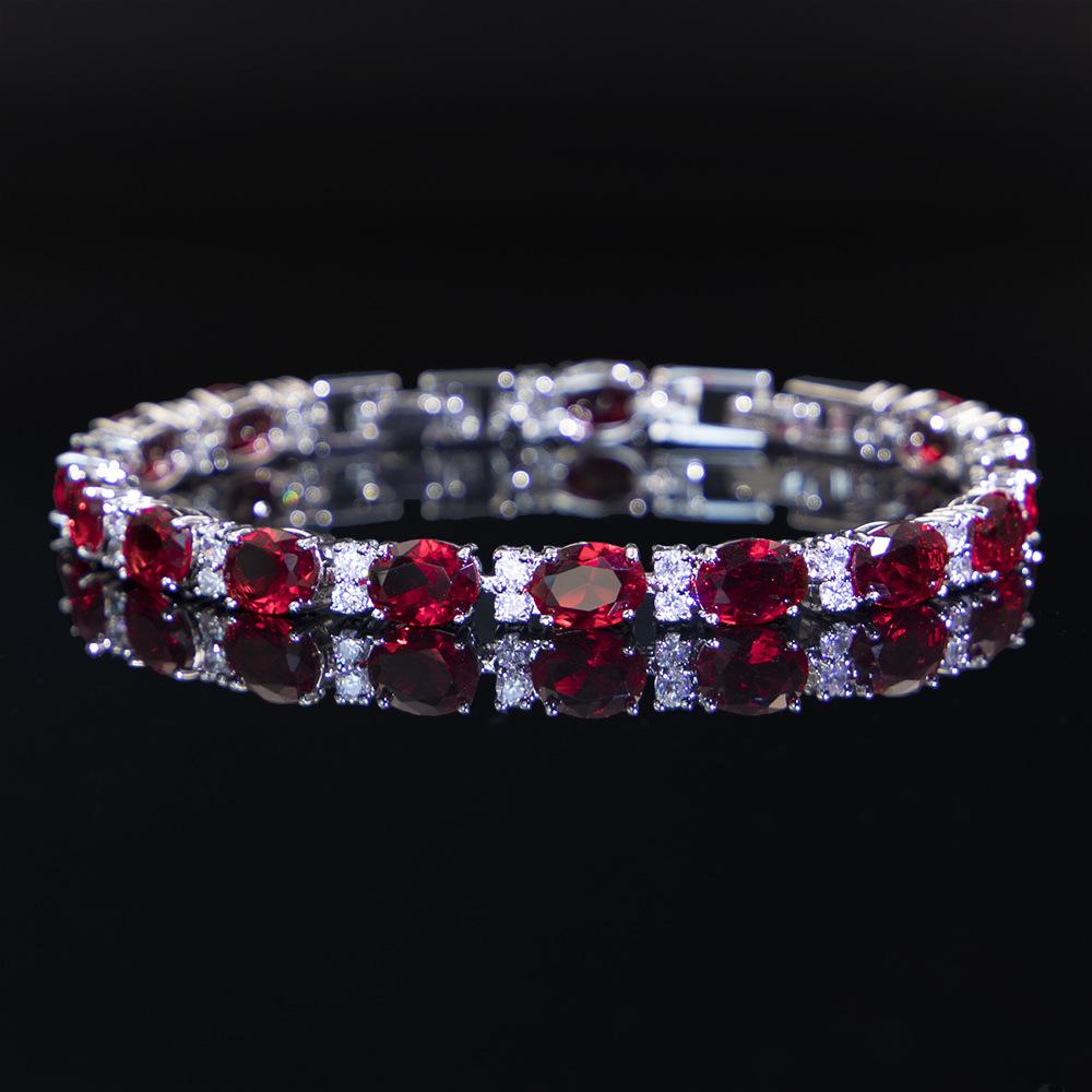 Multi-Colored, Summer Accessories Simple Crystal Colored Zircon Bracelet Does Not Fade Women'S Jewelry Colored Treasure Bracelet