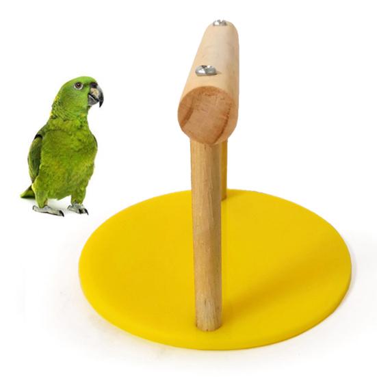 Pet Bird Parrot Wooden Table Stand Perch Cage Decor Gym Playground Play Toy