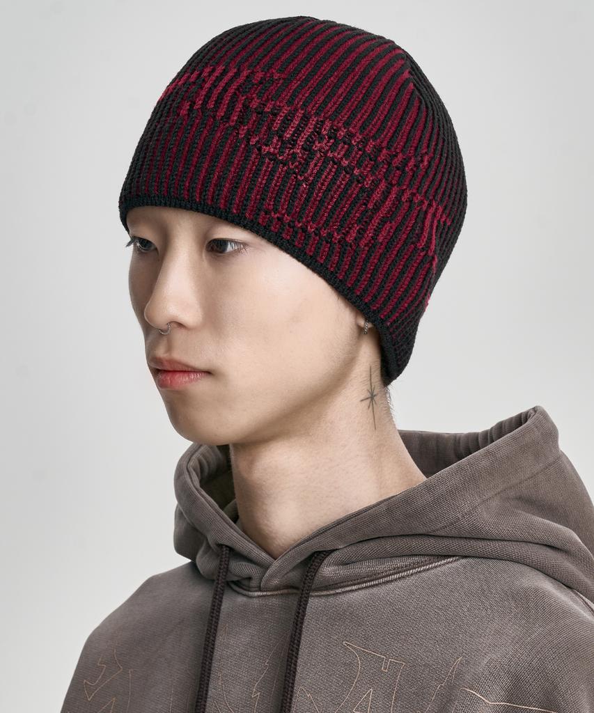 AJOBYAJO [Pba] Tribal Ajo Two Tone Beanie [Burgundy]