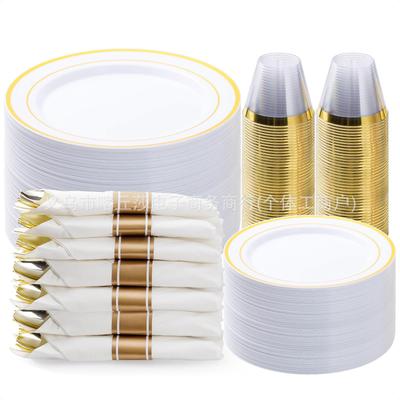 Disposable Tableware Set Phnom Penh Plastic Plate Knife And Fork Wedding Arrangement Birthday Party Party Supplies