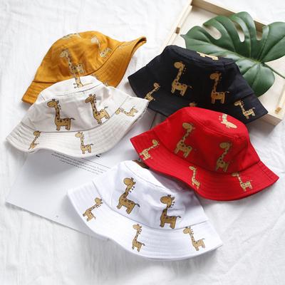 Dessin animé girafe bébé chapeau seau casquette été enfants décontracté chapeau de soleil coton enfants Panama casquettes