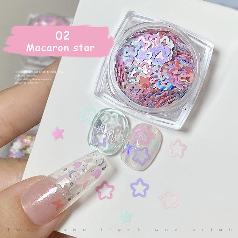 Nail Art Sequins Six Shapes Glitter Sweet Girl Accessories Manicure Supplies Colorful Sticker Make Up Diy Decals Decoration