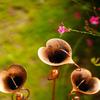 Garden Stake with Bells Soft Wind Chime Common Callalily Design Flamed Copper Finish Weather-Resistant Metal Garden Stake Outdoor