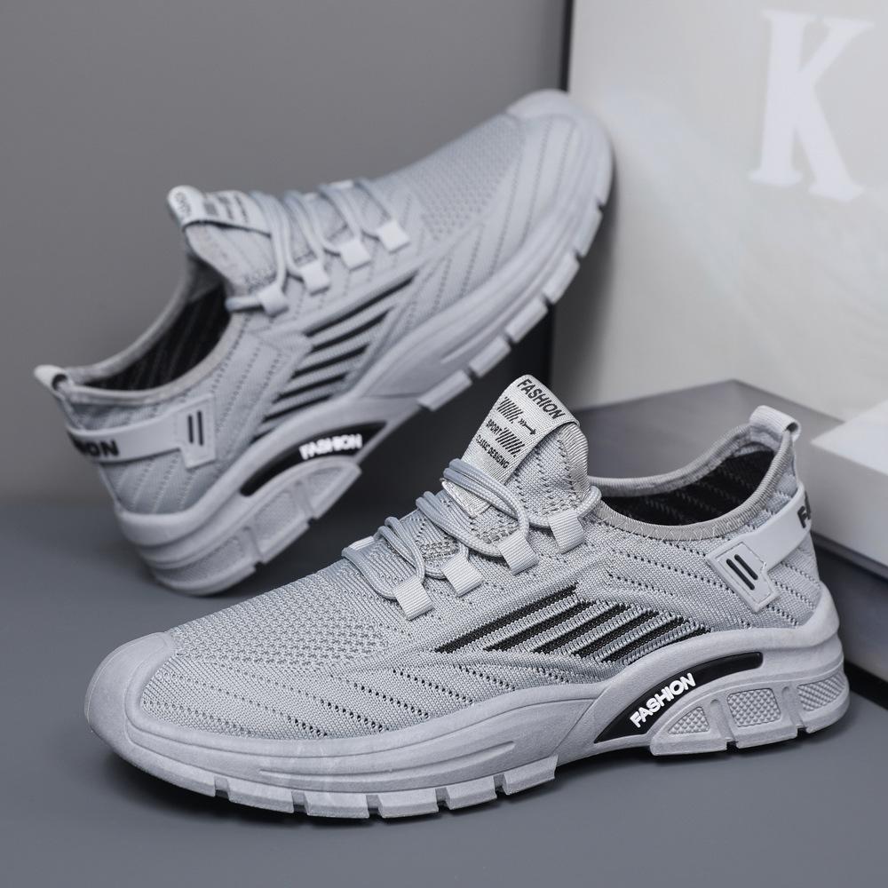 Summer New Men's Sneaker Mesh Breathable Flyknit Running Shoes Fashion Student Casual Shoes