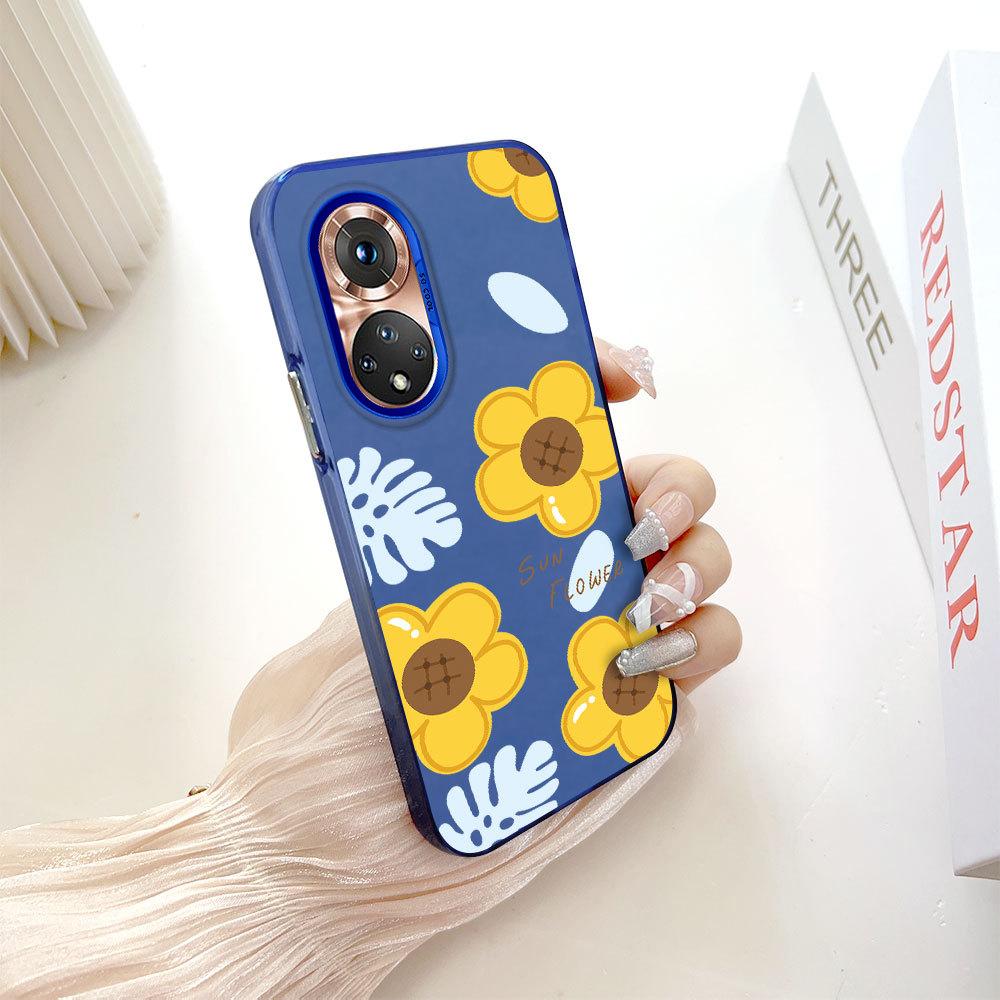 

Раскрашенный узор, разноцветный, серебристый, двусторонний твердый корпус, противоударный противоударный чехол для телефона для Huawei Honor Infinix Tecno iPhone Honor X40 синий