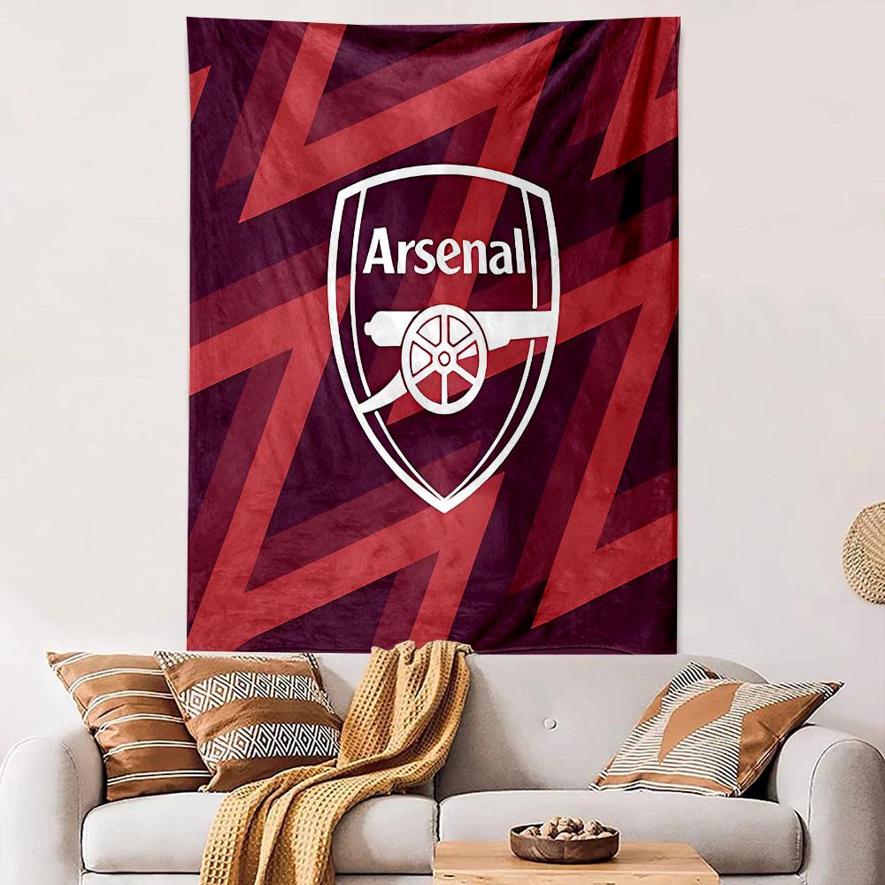 "Red Arsenal Logo with Cannon Design" Patterned tapestry home decor, suitable for bedroom and living room, gift