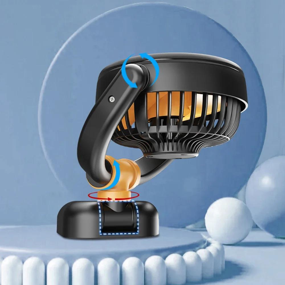 5V/12V/24V Dashboard Air Vent Cooling Fan Folding Air Circulator Fan 360 Rotation Car Dashboard Small Fan Summer Car Accessories