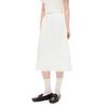 LEDIN Summer Off-White Straight Midi Skirt