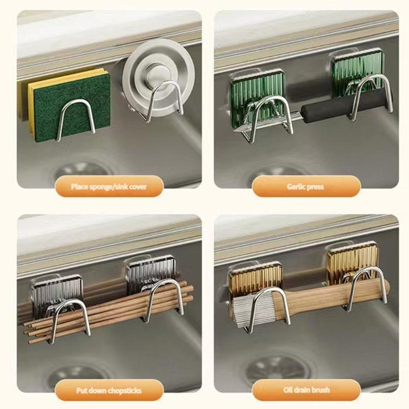 Auto Adhesive Shower Hook Space Saving Bathroom Accessories Strong Hold Plastic Mounts No Tools Required