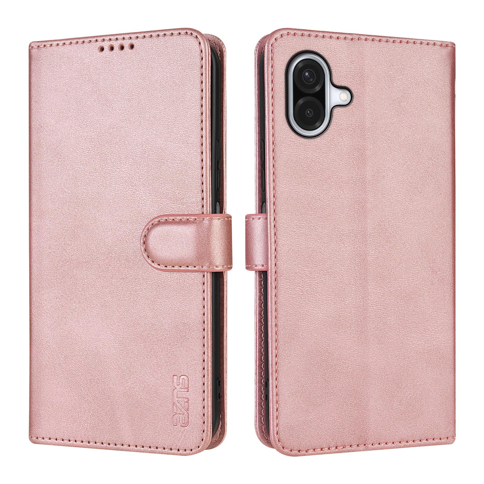 

AZNS For Samsung Galaxy A07 4G Case PU Leather Wallet Phone Cover Rose Gold