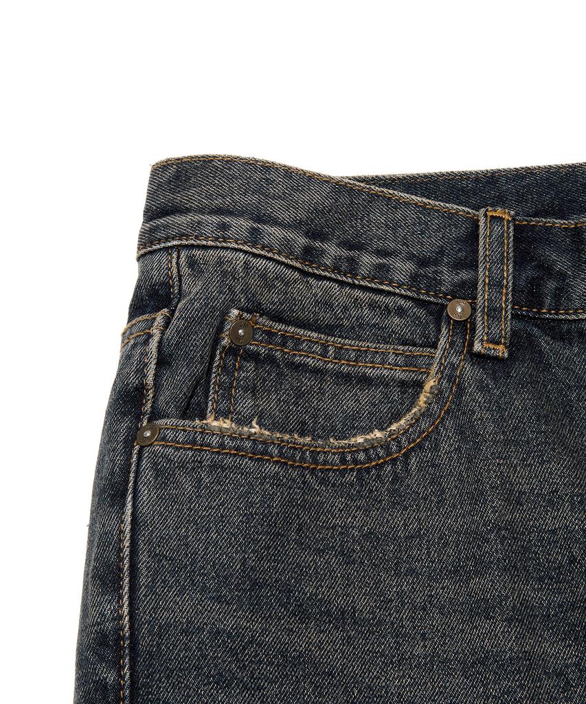 LEE Flare Fit Damaged Denim Pants Indigo Dark
