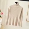 Women's Turtleneck Knit Sweater Slim Fit Solid Color Long Sleeve Thermal Base Layer Top For Autumn Winter
