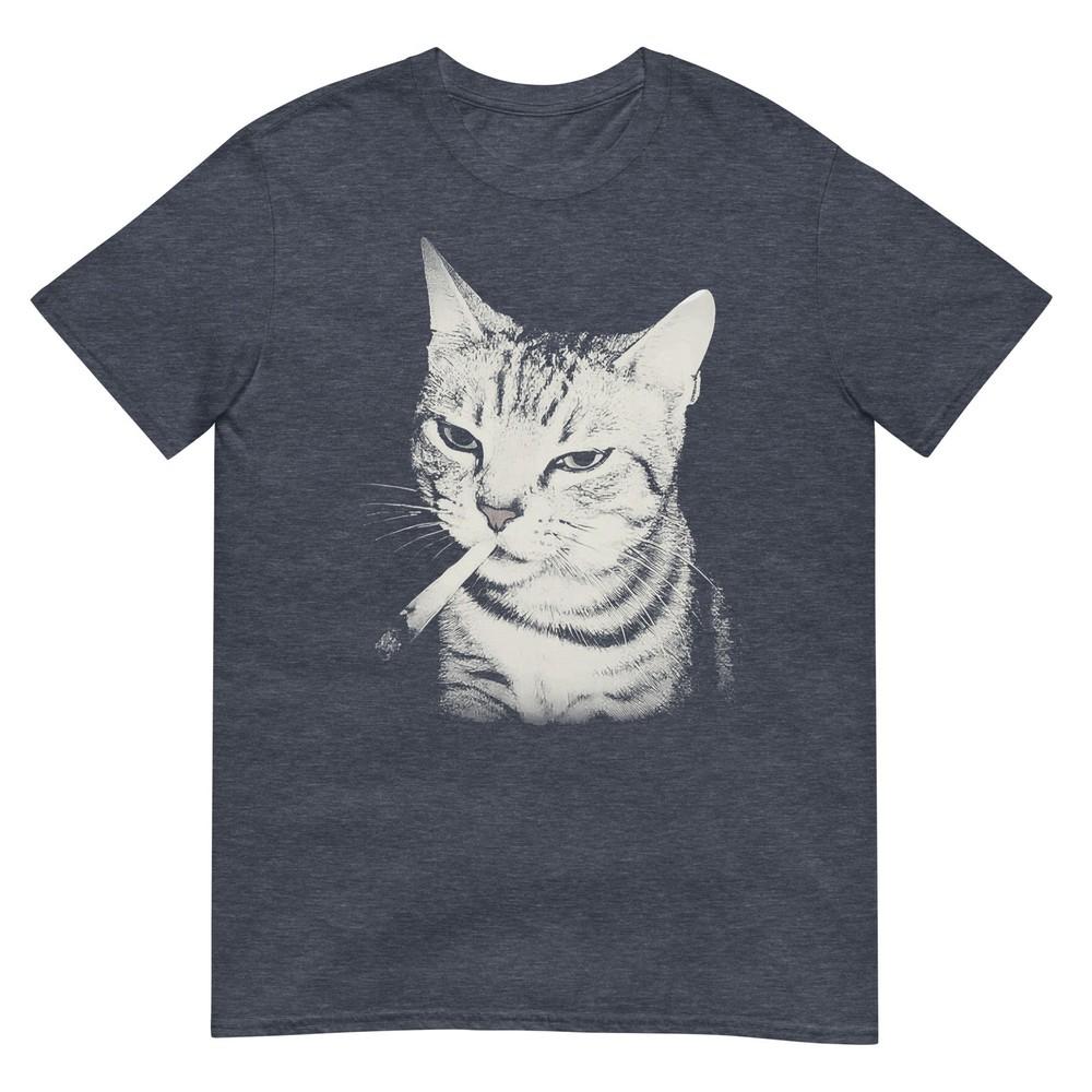 Smoking Cat Cigarette Kitten Funny Meme Stupid Brainrot Tshirt