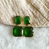 Elegant Green Crystal Earrings for Women - High-End Autumn Niche Design with New Silver Needle 624