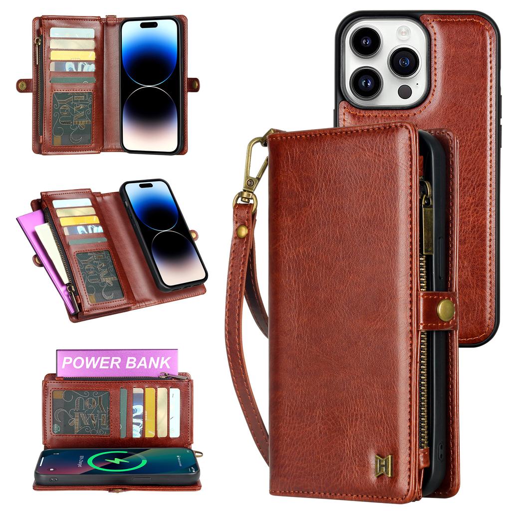 New IPhone 14 Cross Border IPhone 15 Case Leather Cover Suitable For IPhone 15 Plus Multi Functional Wallet