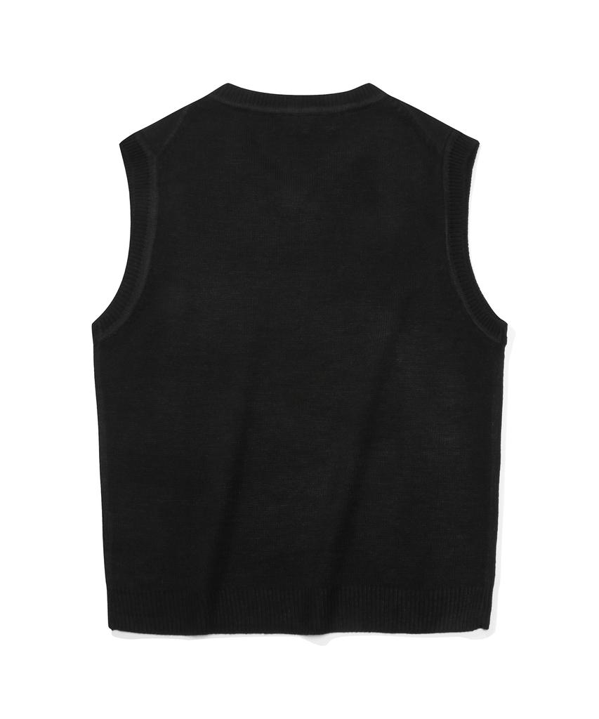 Columbia University 1754 Crown V Neck Vest Sweater Black