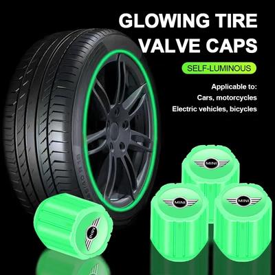 CCI1 For Luminous Car Wheel Tire Valve Caps Stem Case Covers For Mini Cooper One JCW F54 F55 F56 F57 F60 R50 R52 R53 R55 Auto Acc