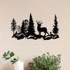 1pc Rust Resistant Iron Deer Forest Wall Art Indoor Outdoor Garden Fence Mural Holiday Decor