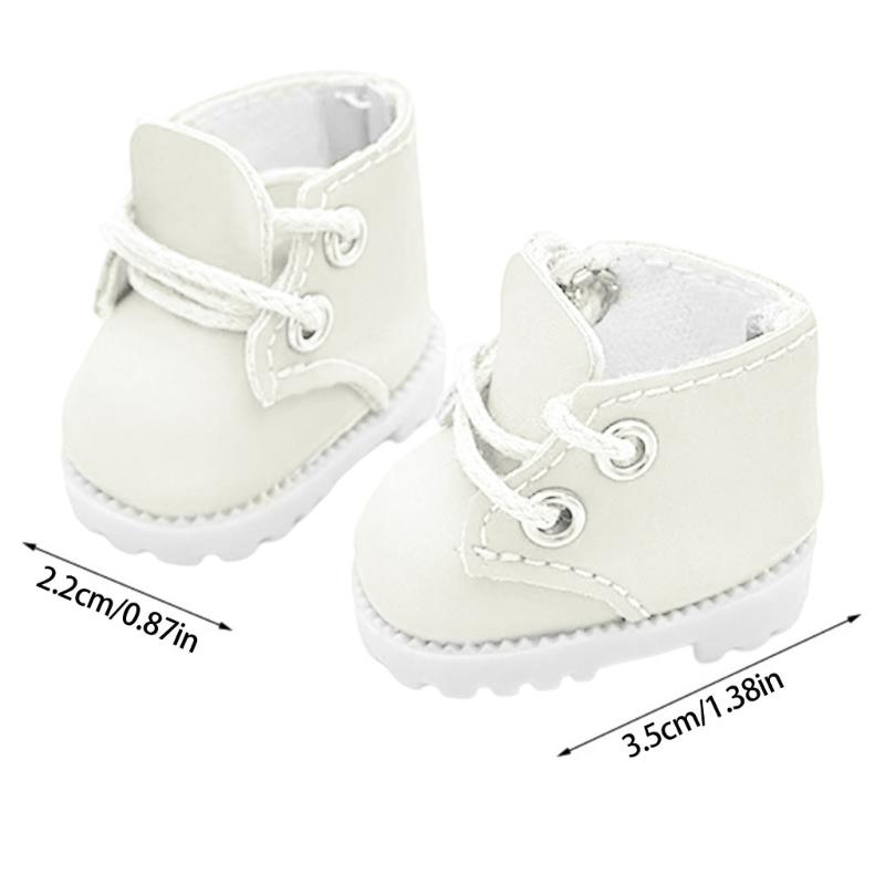 Miniature Doll Shoes With Metal Eyelets Simulation Bootie Replicas Figure For 17cm Anime Plush Doll Dressingup Accessory