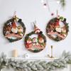 Festival Flannel Holiday Wreath Feature Santa Snowman And Reindeer Indoor Outdoors Christmas Decorations For Family Activities