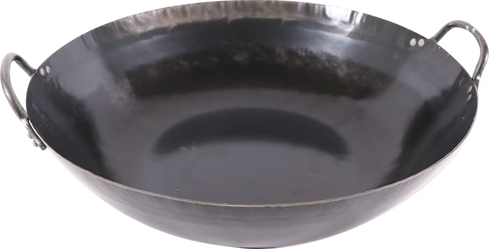 Yamada Industrial Co., Ltd. 42cm Iron Frying Pan, Made In Japan, Perfect for Deep Frying and Tempura, Commercial Use, Product Number 002042