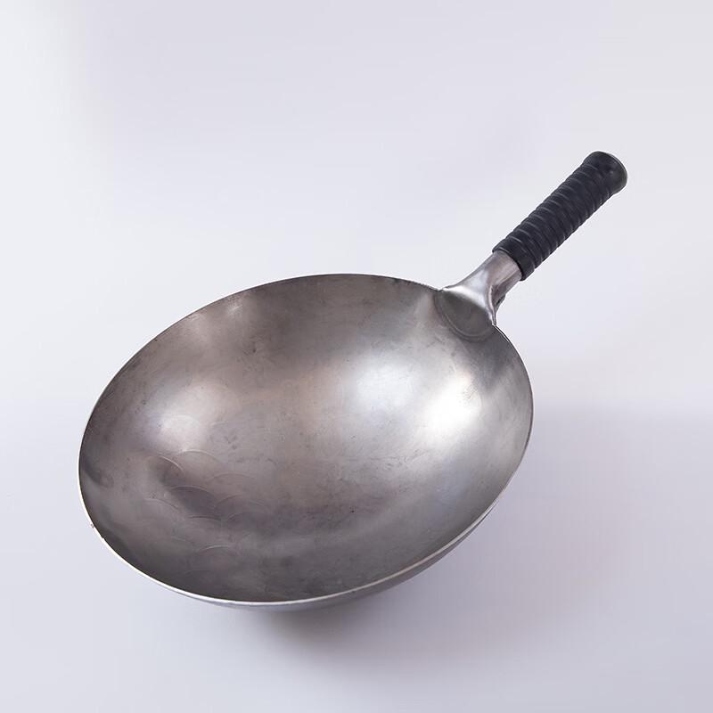 Zhishi Hand-Forged Wrought Iron Round Bottom Wok, 36cm