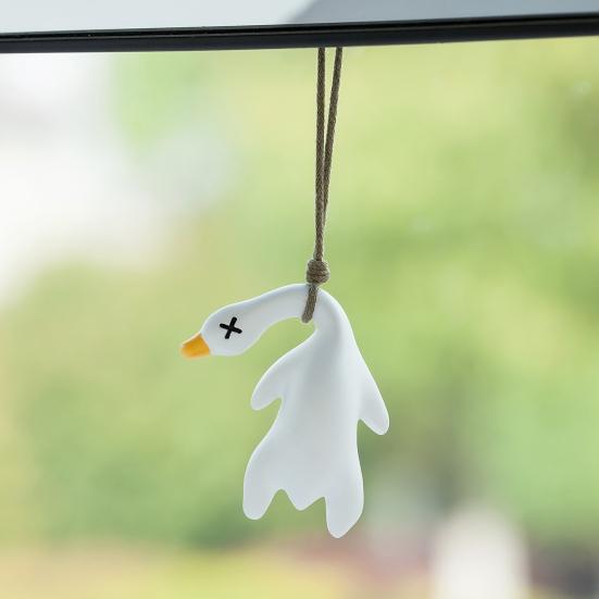 Yousheng Roast Duck Hanging Ornament Car Rearview Mirror Duck Hanging Decoration Resin Animal Figurine Pendant Car Interior Accessories