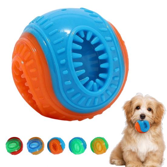 Dog Food Leakage Chew Toy Squeaky Bite Resistant Treat Dispensing Feeder Pet Toy Puppy Teething Cleaning Interactive Boredom Enrichment