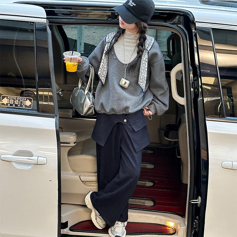 Girls' Korean Style Sweatshirt & Casual Pants Autumn/Winter 2025 Set