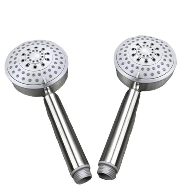 Bathroom Brushed Water-saving Hand Shower Head Stainless Steel 5 Function Hand-held Shower Head Bathroom Shower Accessories