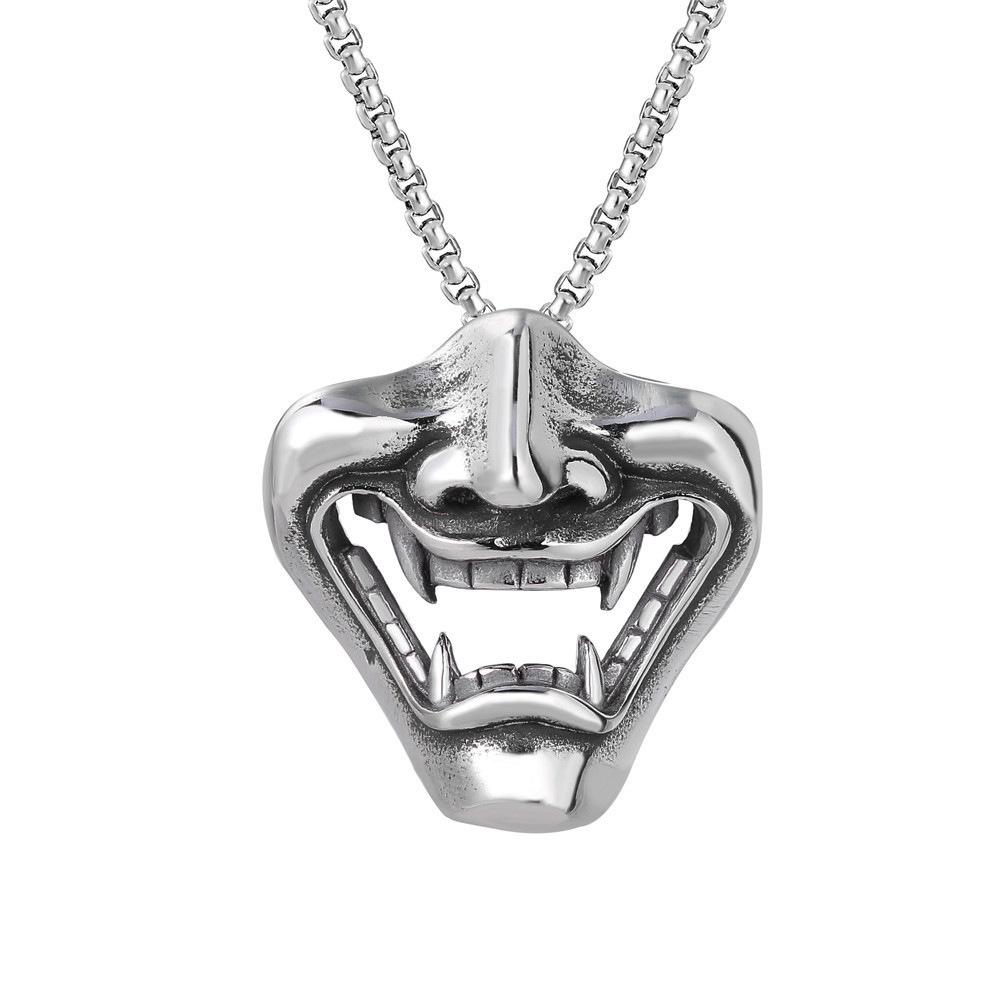 Nian Prajna Mask Pendant Necklace Domineering Jewelry Personalized Skull Pendant Necklace